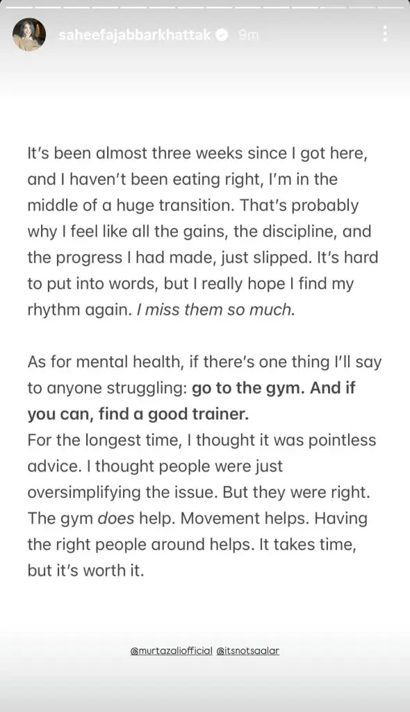 Saheefa Jabbar Khattak Shares Her Tough Fitness Journey