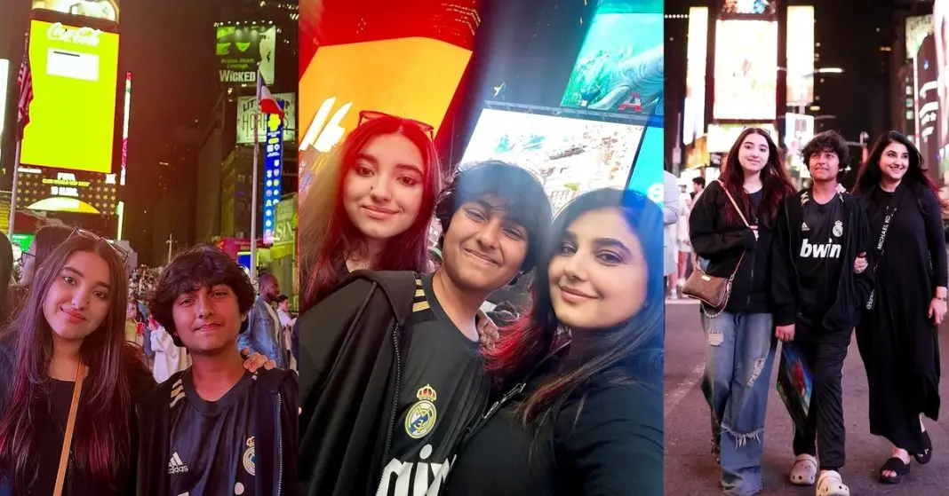 Javeria Saud with Her Kids From Time Square