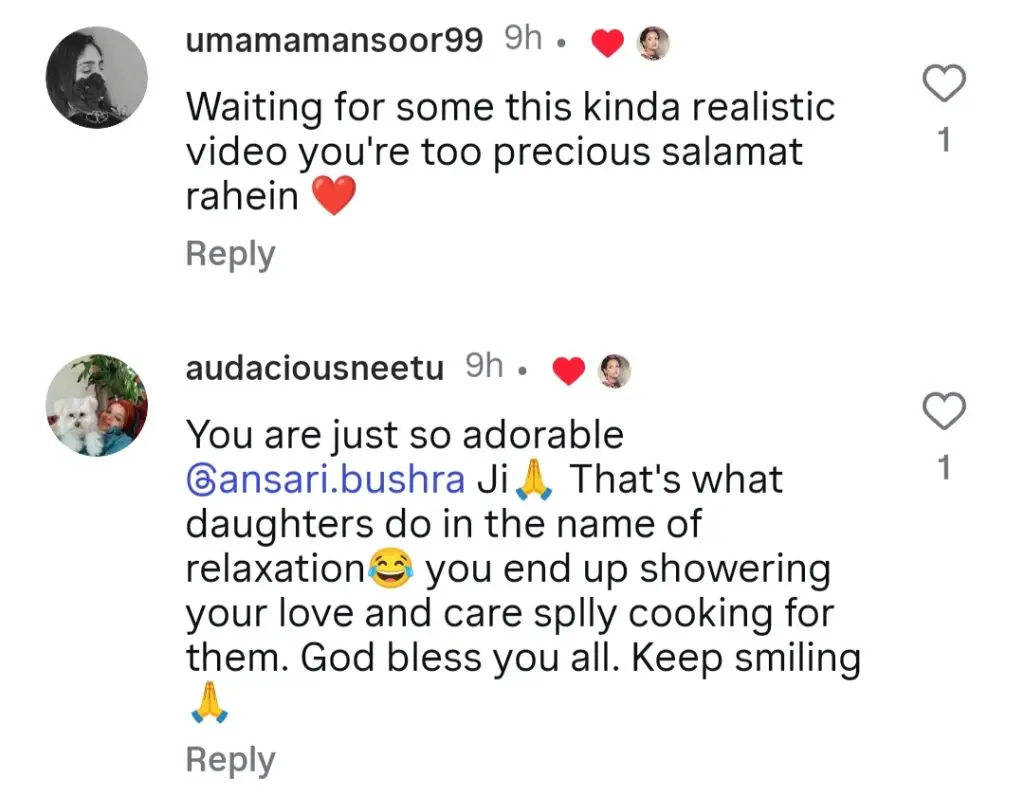 Bushra Ansari Turns Cleaner Cook For Daughter