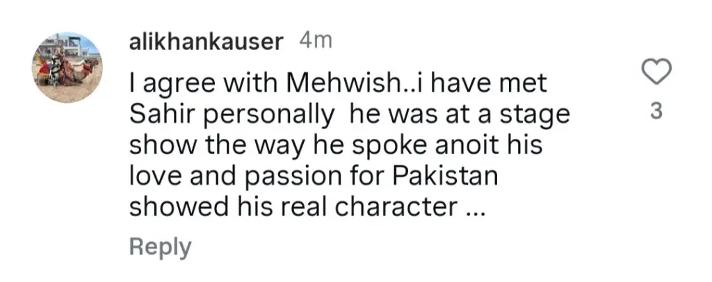 Mehwish Hayat Defends Sahir Lodhi