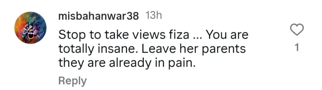 Fiza Ali’s Exaggerated Reaction o Humaira Asghar Tragedy Criticized