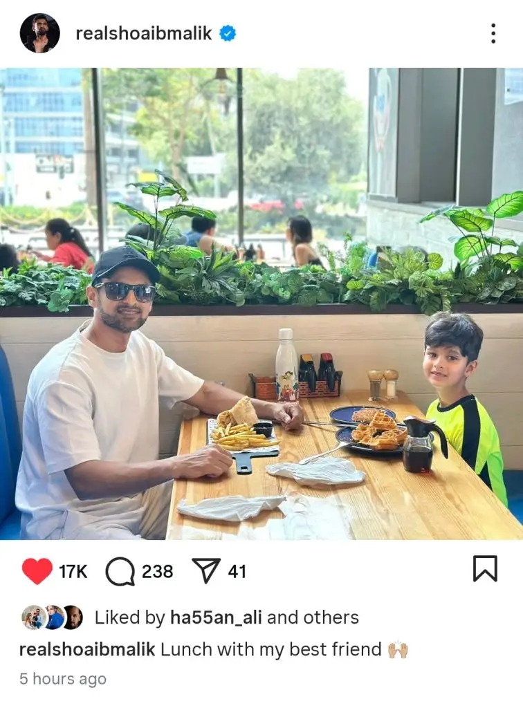 Shoaib Malik’s Meet Up with Son Heavily Criticized