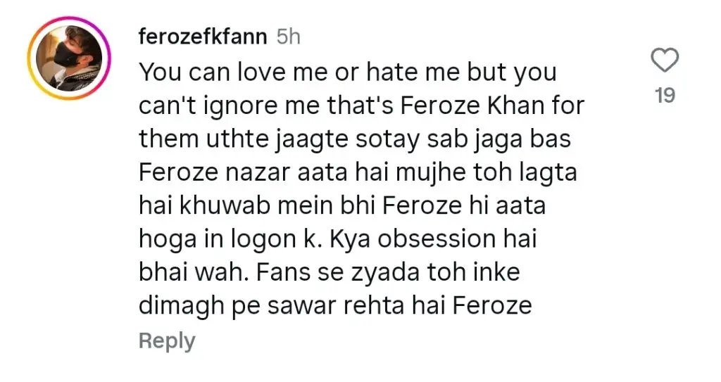 Sarwat Gillani’s Remarks Against Feroze Khan Upset Fan