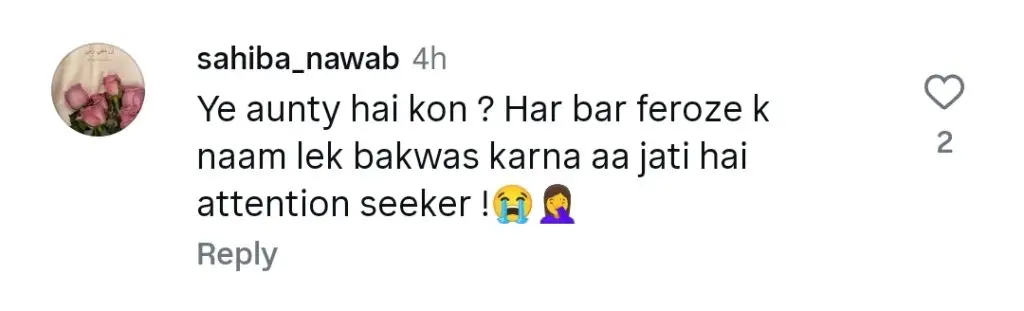 Sarwat Gillani’s Remarks Against Feroze Khan Upset Fan