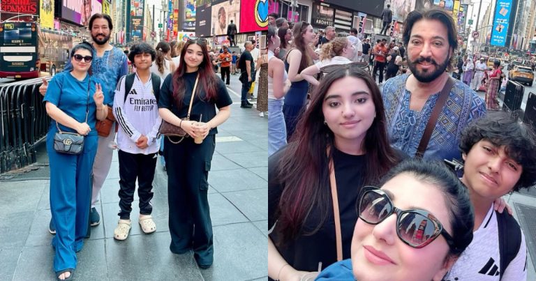 Javeria Saud Family Clicks From New York Times Square