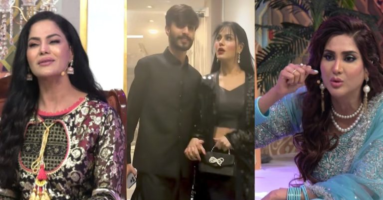 Fiza Ali Schools Veena Malik in TV Show