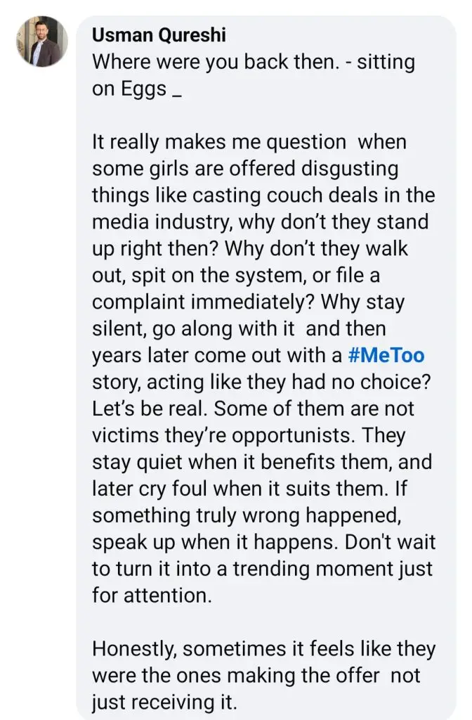 Hafsa Butt’s Statement About Casting Couch Gets Mixed Reactions