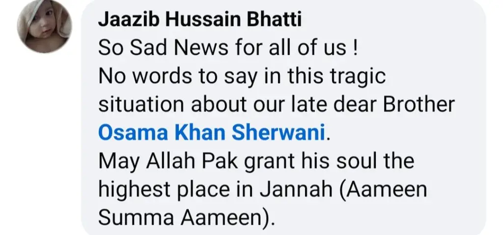 Anchor Osama Khan Sherwani’s Sudden Death Overwhlems Colleagues
