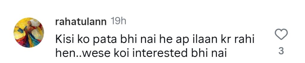Hina Rizvi Calls Out Haters