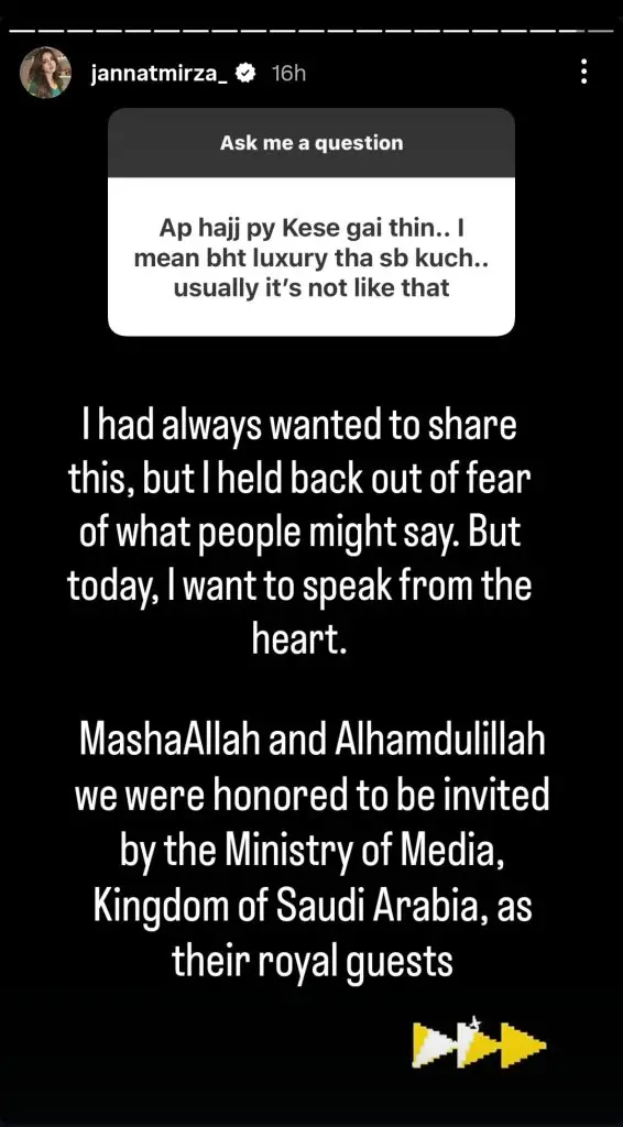 Jannat Mirza Faces Backlash for Sharing Her Hajj Tour Details