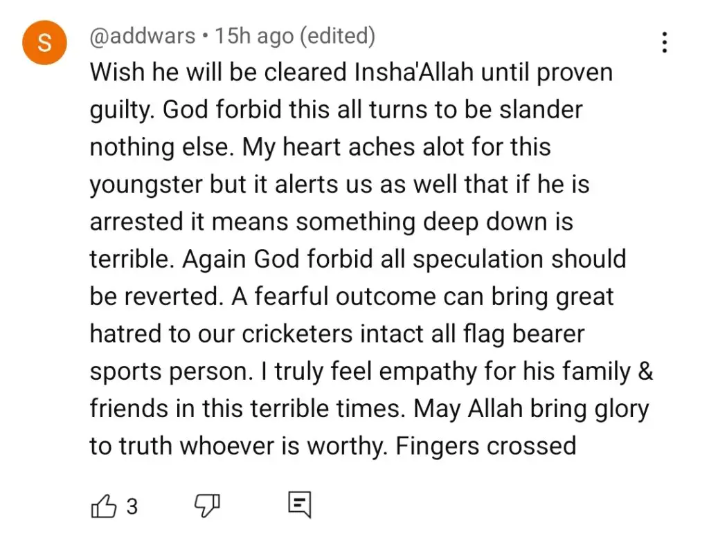 Pakistani Cricketer Haider Ali Arrested in Manchester