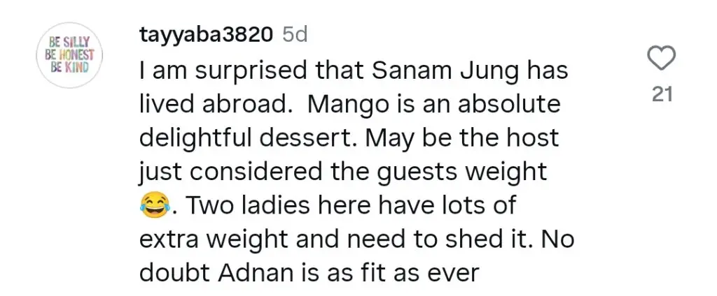 Sanam Jung Faces Backlash For Making Fun of Adnan Siddiqui