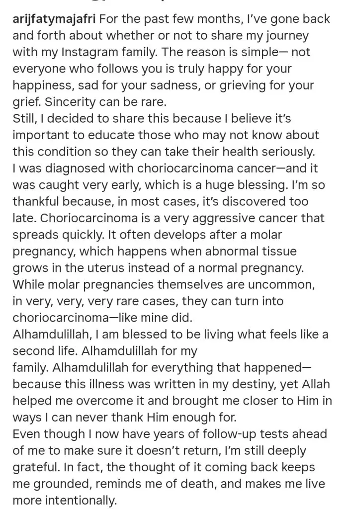 Arij Fatima Opens Up on Her Cancer Diagnosis