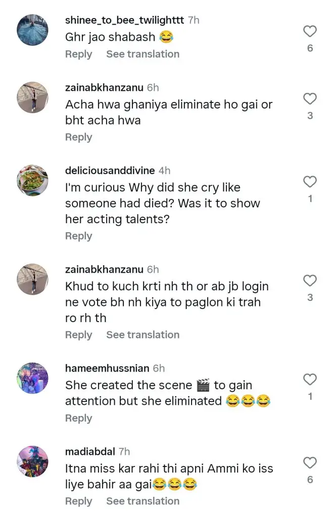 Tamasha Contestant Ghaniya Criticized For Creating Drama on Elimination