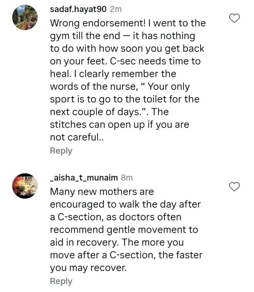 Saboor Aly’s C-Section Experiene Stirs Debate