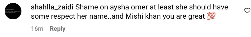 Mishi Khan Calls Out Ayesha Omar & Lazawal Ishq
