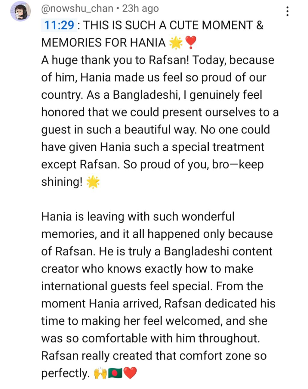 Hania Aamir Receives Love From Bangladeshi Fans
