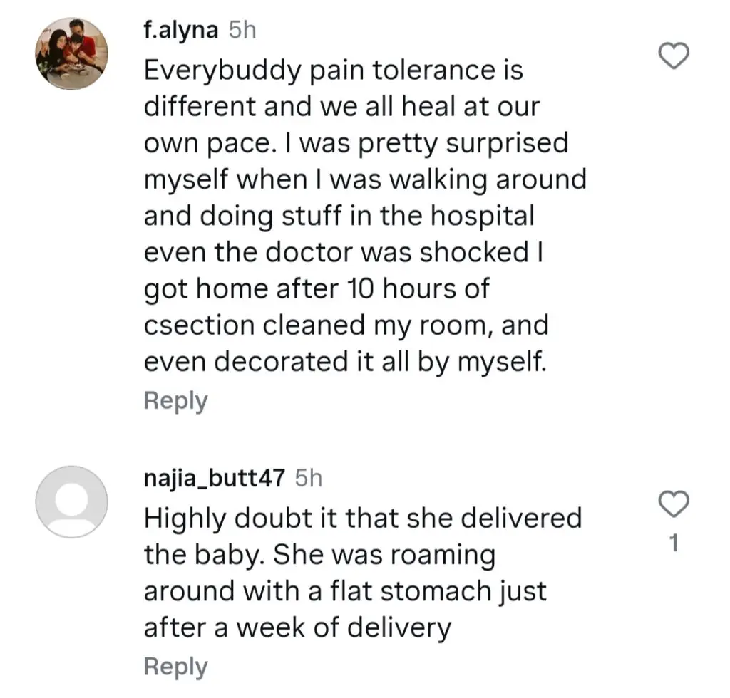 Saboor Aly’s C-Section Experiene Stirs Debate