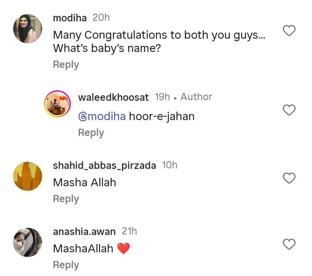 Irfan Khoosat’s Beautiful Message on Grand Daughter’s Birth