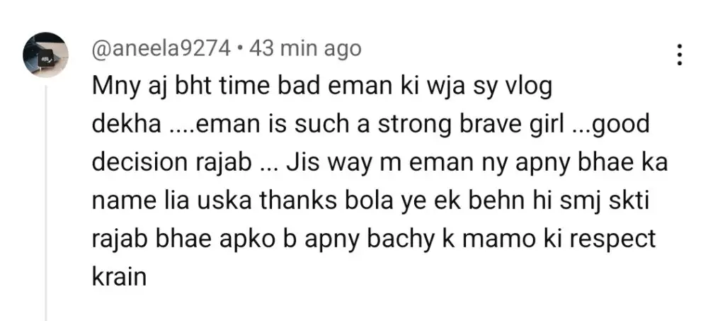 Eman Returns to Rajab Butt Vlogs – Shares Good News