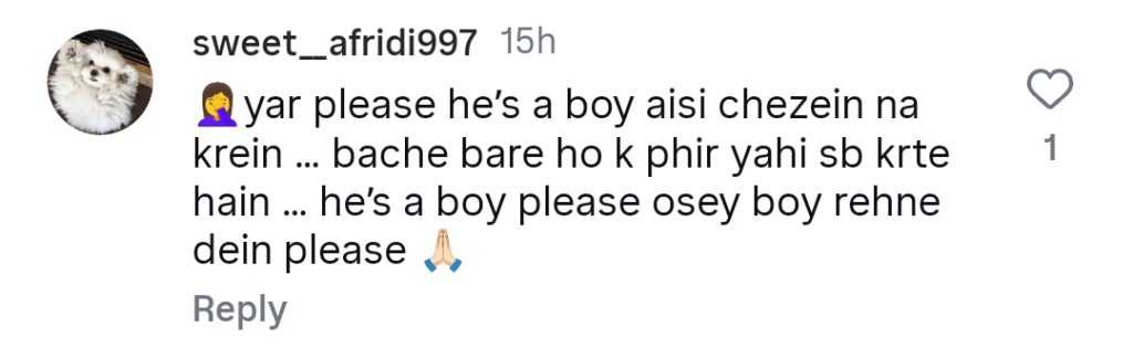Fans Divided as Anya Hamza Ali Puts Nephew in Girl’s Outfit