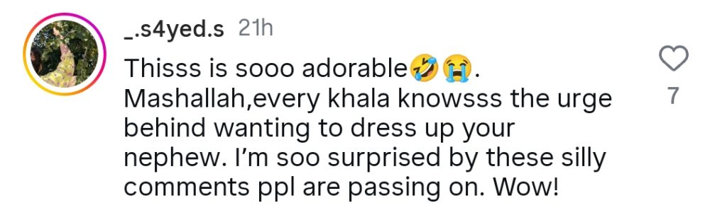 Fans Divided as Anya Hamza Ali Puts Nephew in Girl’s Outfit