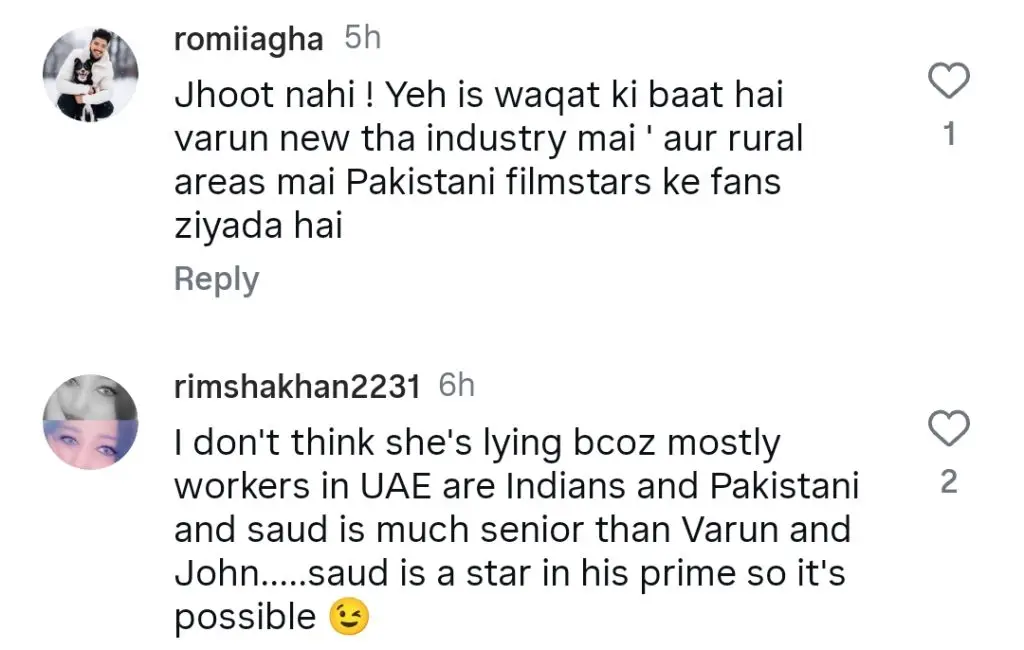 Javeria Saud on Varun Dhawan’s Reaction to Saud’s Star Status
