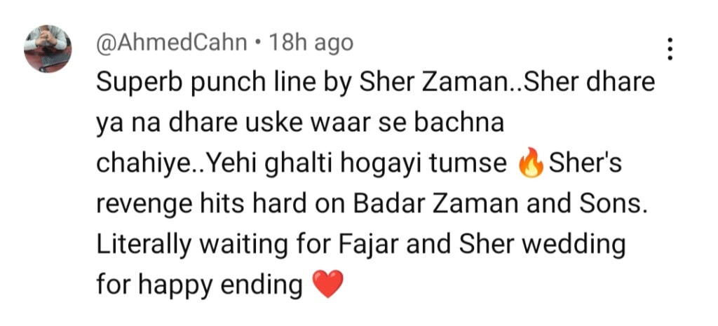 Sher Second Last Episode – Karma Gets Badar Zaman