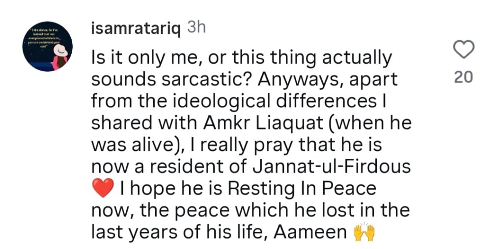 Yasir Hussain’s Strange Statement About Aamir Liaquat Goes Viral