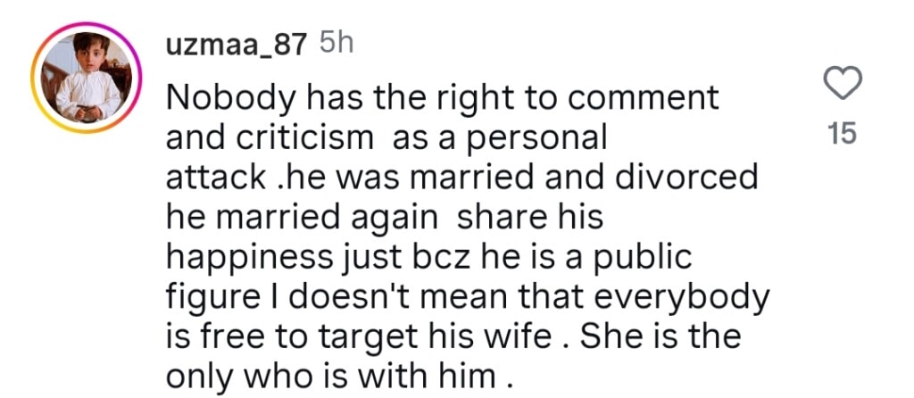 Umair Jaswal’s Wife Calls Out People Criticizing Him