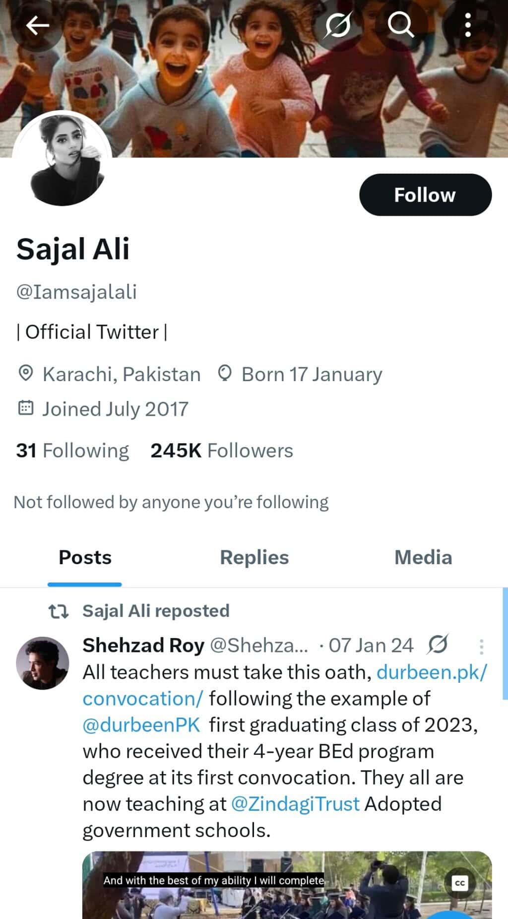 Sajal Aly Following Ahad Raza Mir on X Sparks Debate