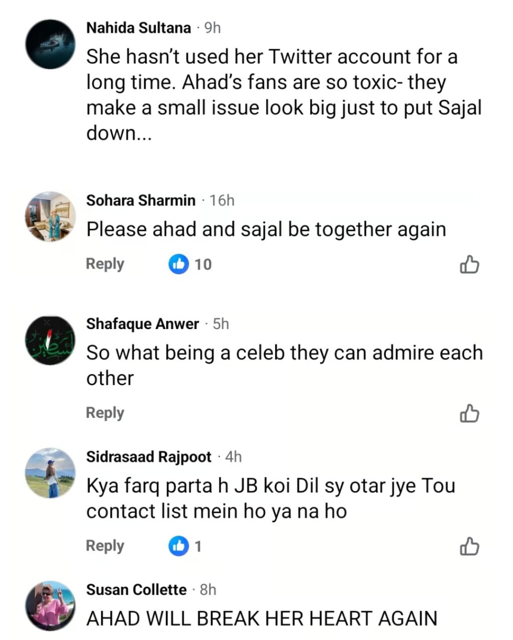 Sajal Aly Following Ahad Raza Mir on X Sparks Debate