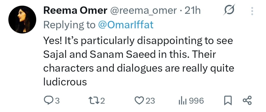 Iffat Omar Criticizes Team Main Manto Nahi Hoon