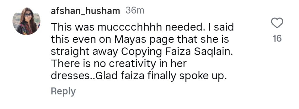 Faiza Saqlain Accuses Maya Ali for Copying Her Designs