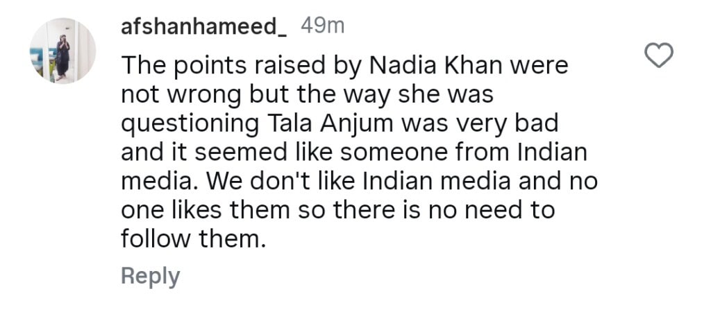 Pakistani Celebrities Slam Nadia Khan’s Attitude with Talha Anjum