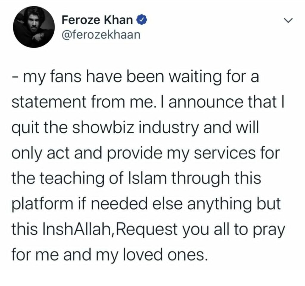 Feroze Khan on Quitting Showbiz & Changing his Mind