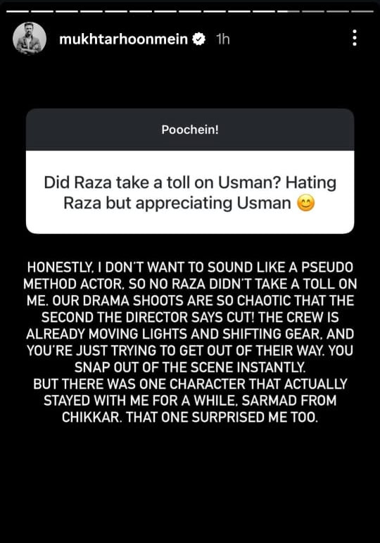 Usman Mukhtar Reveals His Take On Raza From Pamaal