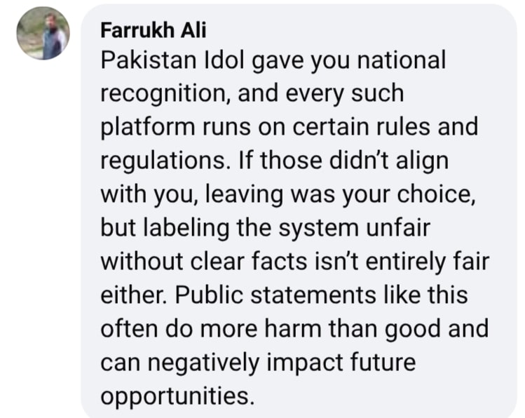 Contestant M Ibrar Shahid Exposes Pakistan Idol