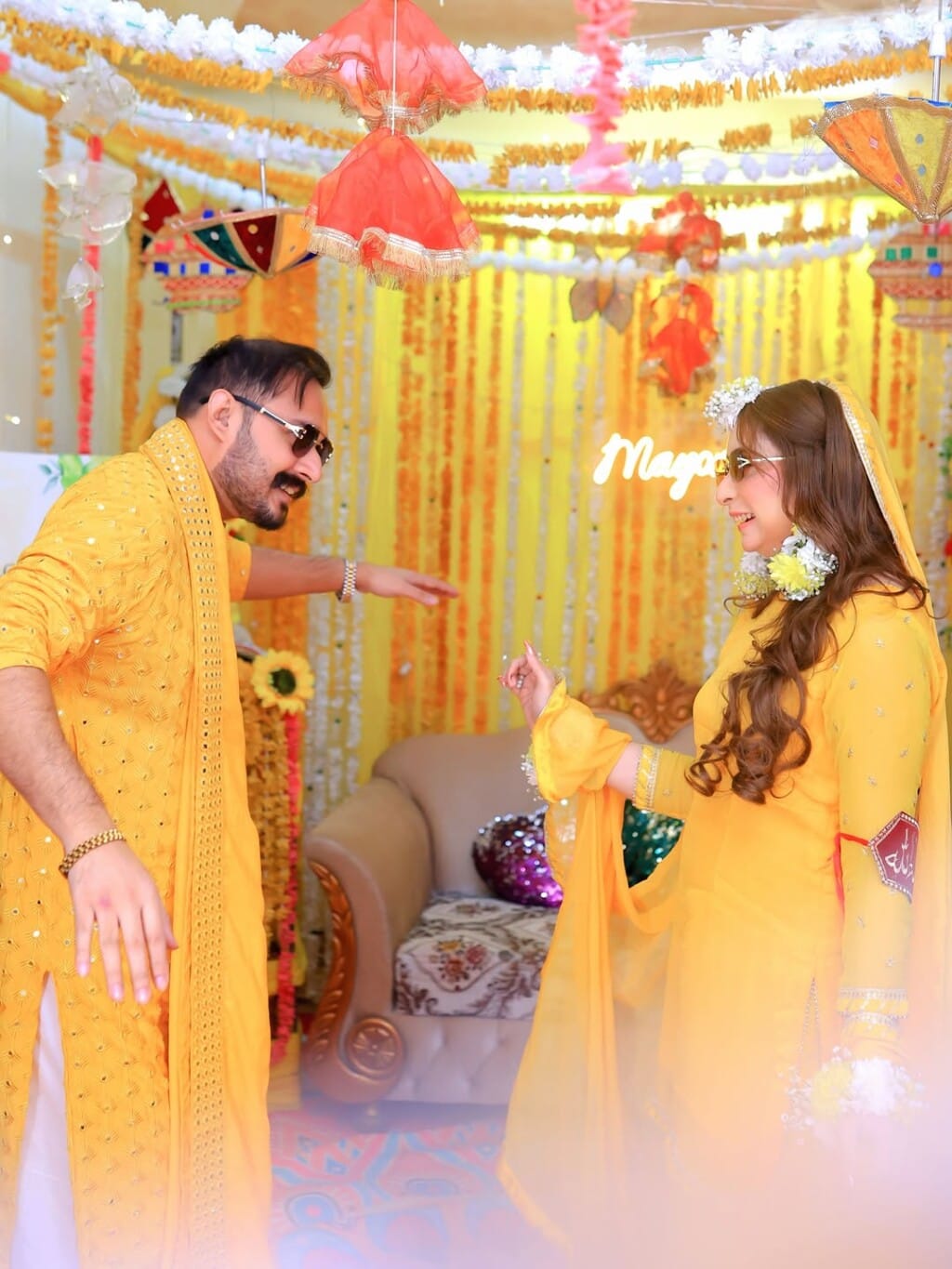 Dr Nabiha Ali Khan & Haris Khokhar Mayon Pictures & Videos