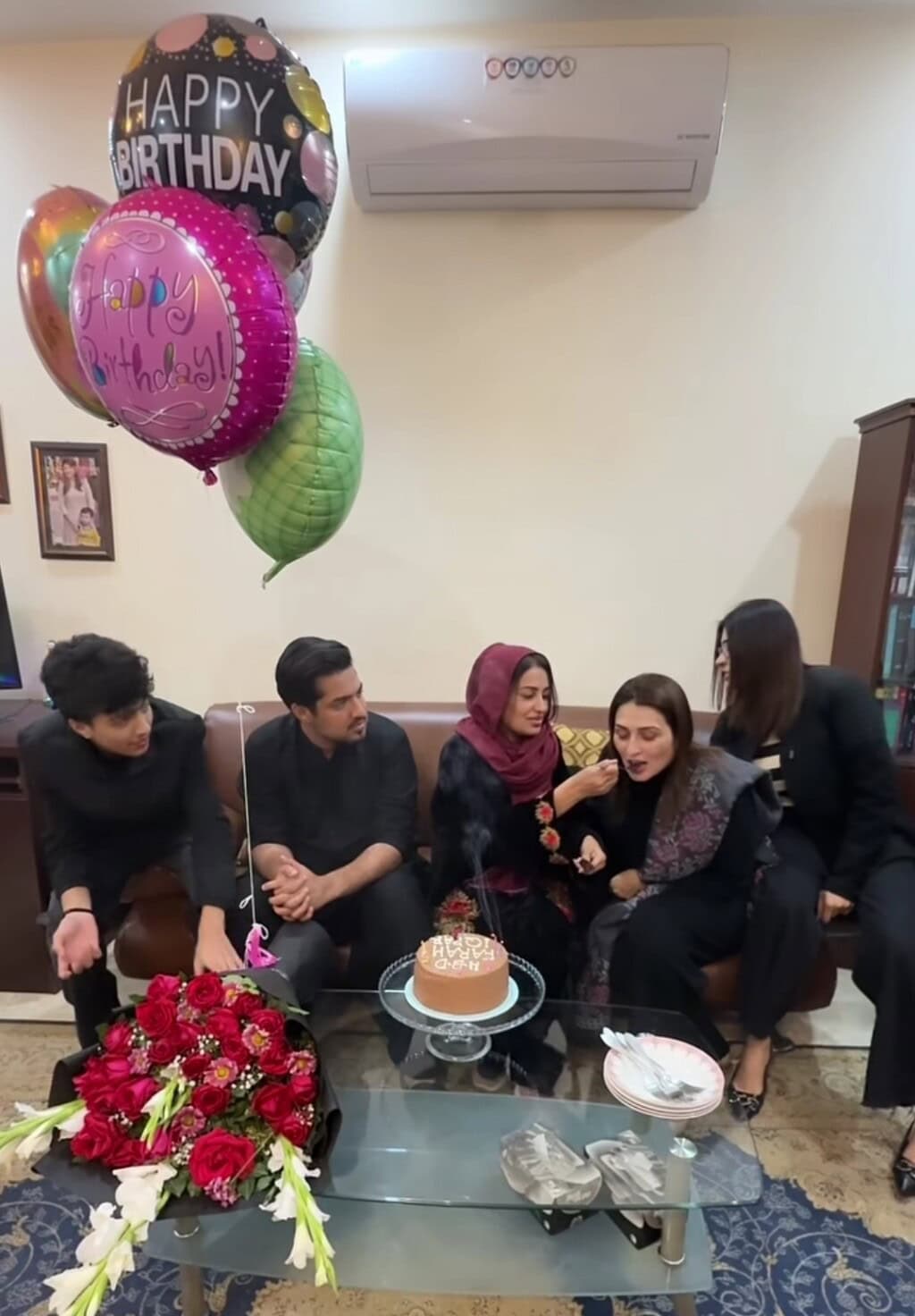Iqrar Ul Hassan & His Wives Celebrate Farah Yousaf’s Birthday