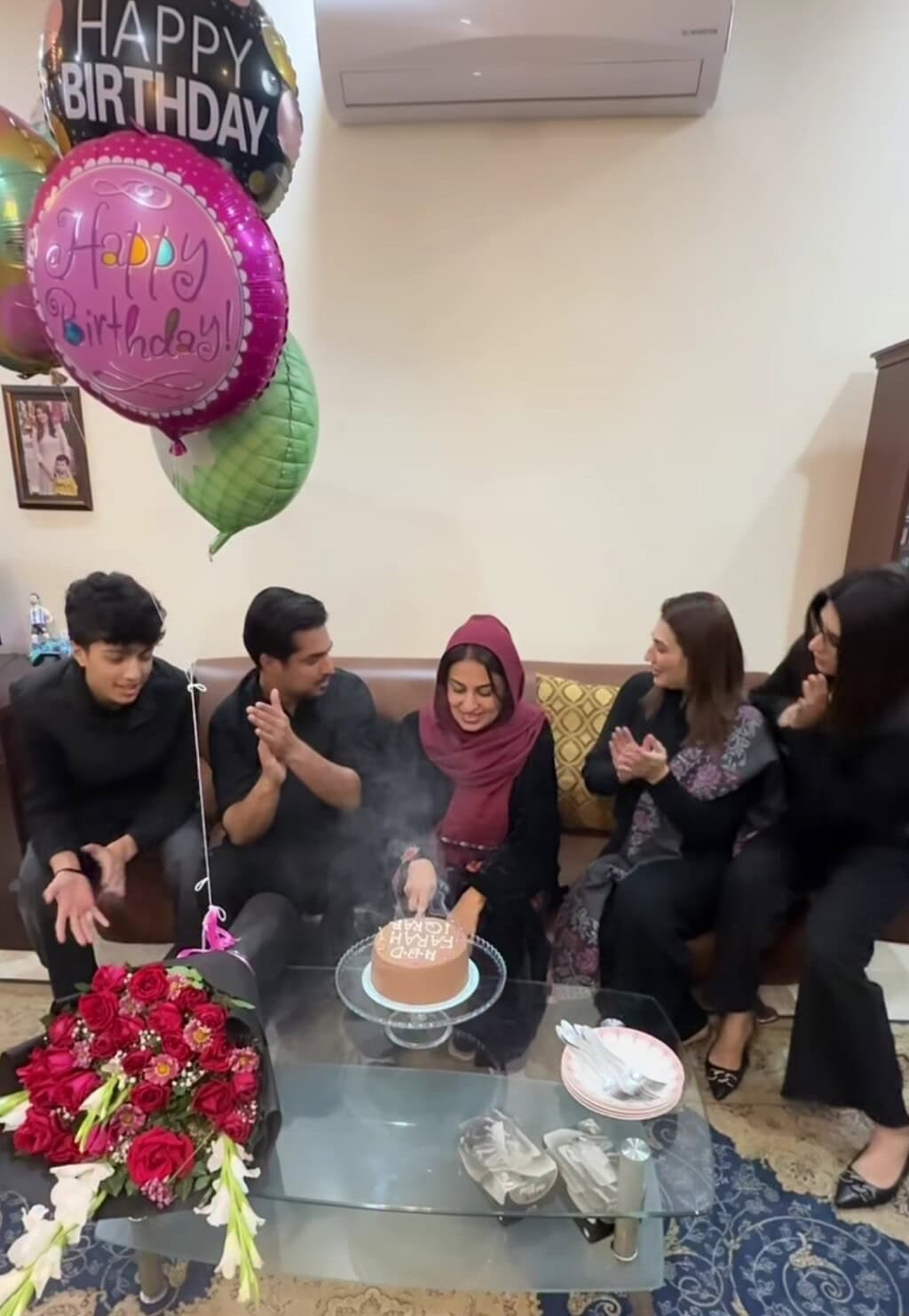 Iqrar Ul Hassan & His Wives Celebrate Farah Yousaf’s Birthday