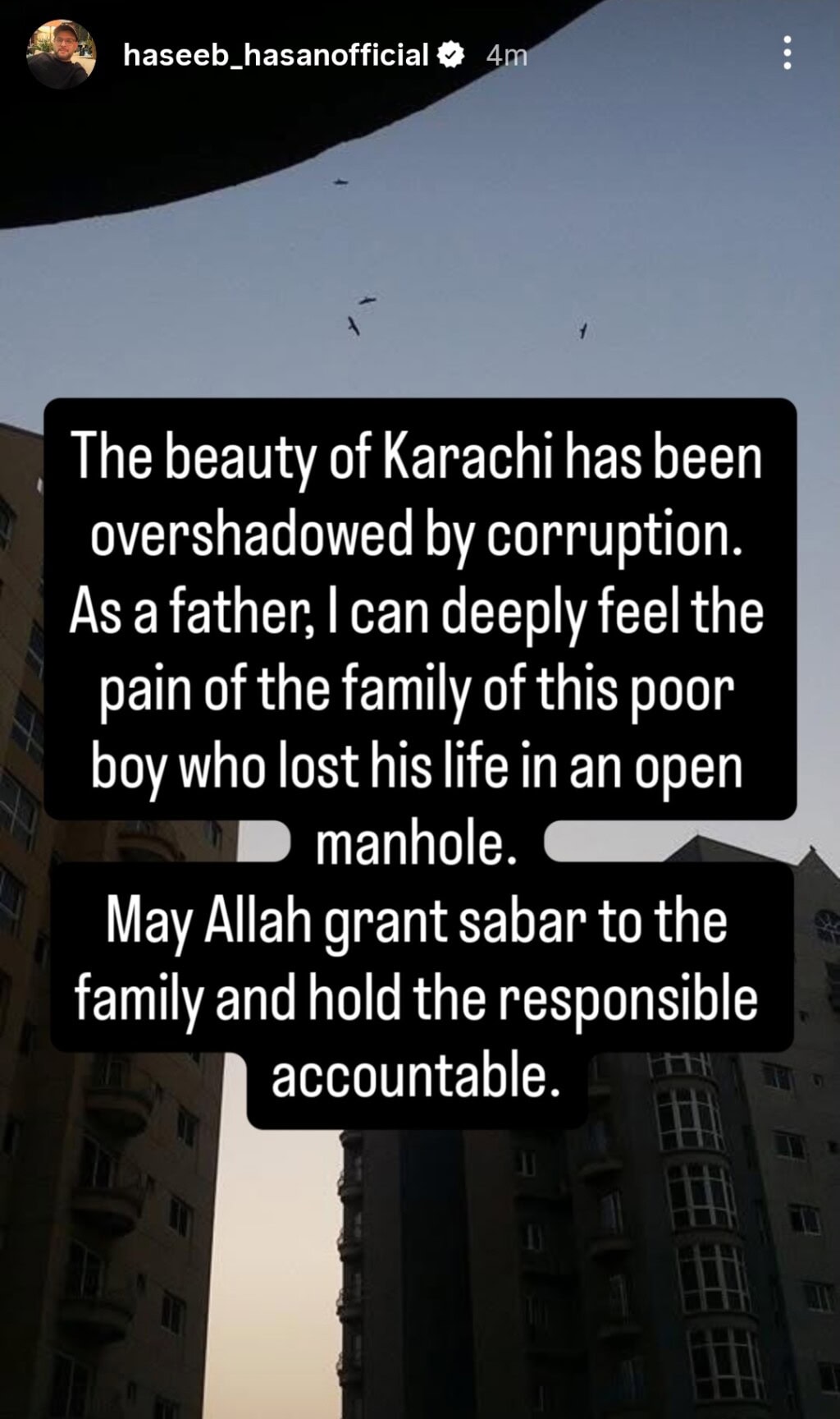 Celebrities Mourn Ibrahim’s Death in Karachi Manhole Tragedy