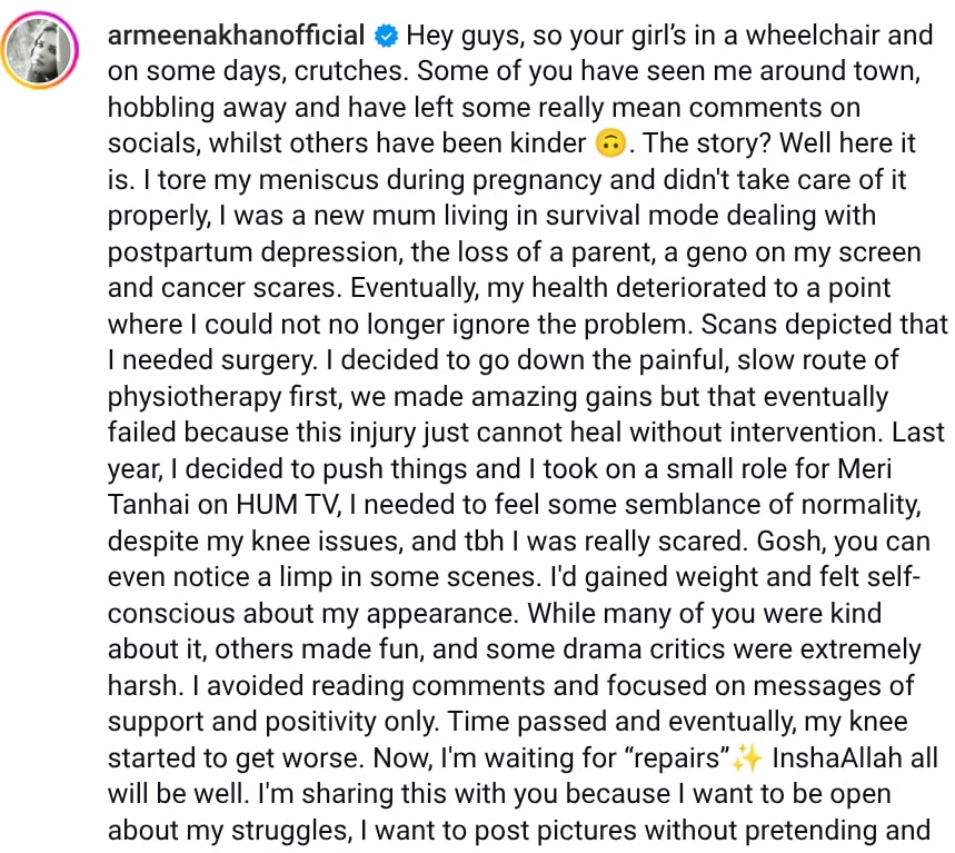 Armeena Khan Reveals Reason For Being In A Wheel Chair