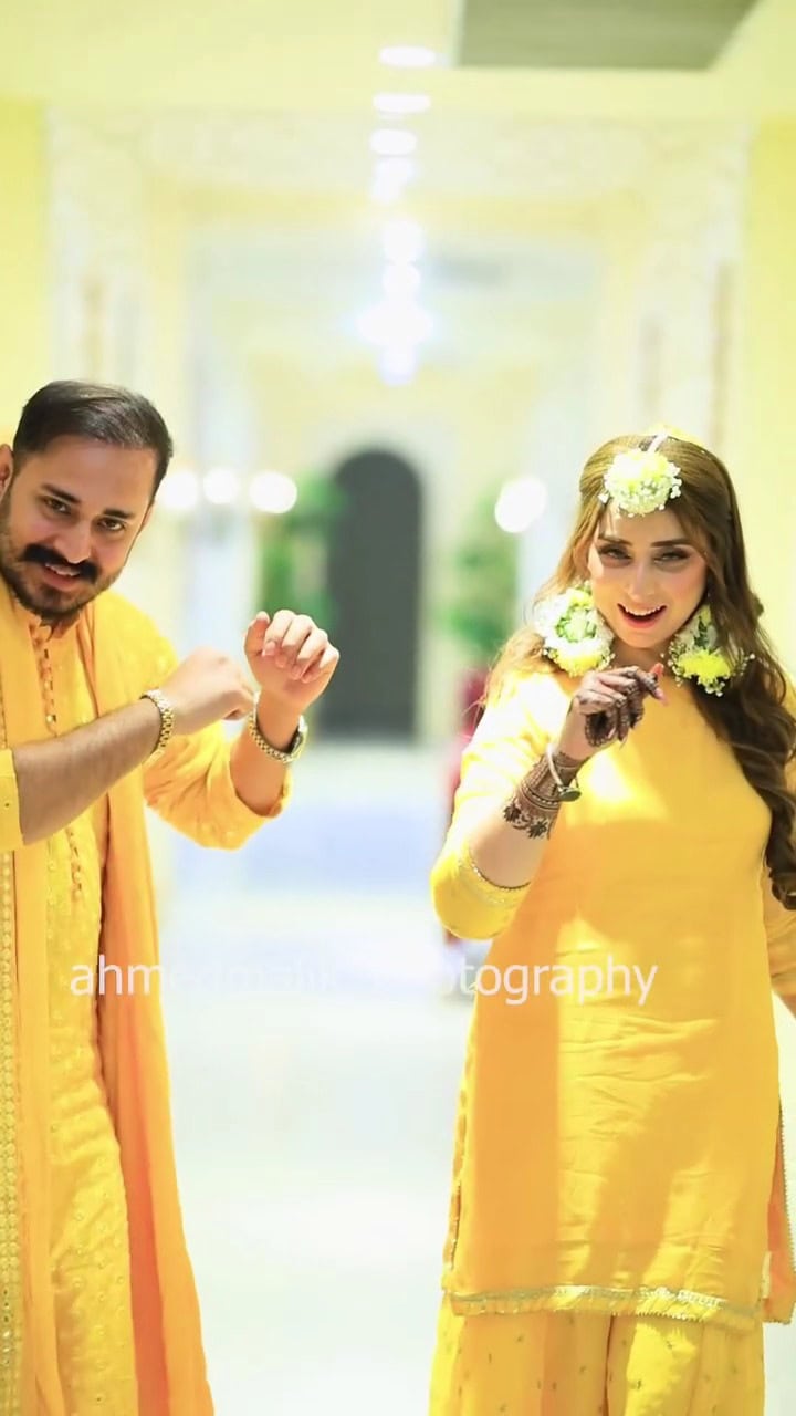 Dr Nabiha Ali Khan & Haris Khokhar Mayon Pictures & Videos