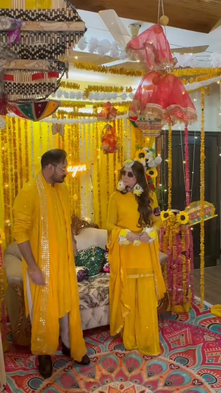 Dr Nabiha Ali Khan & Haris Khokhar Mayon Pictures & Videos