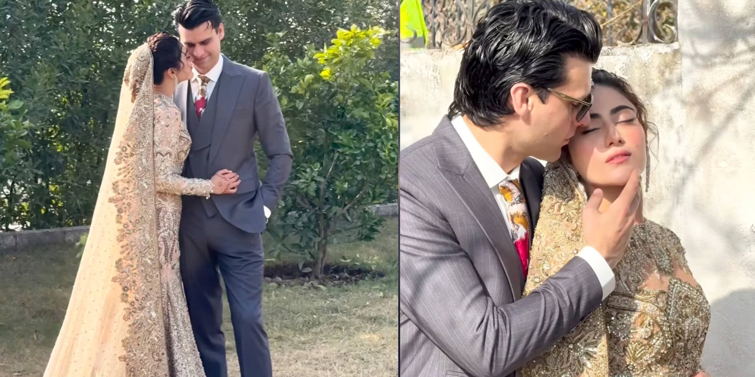 Hina Afridi & Taimoor Akbar Romantic Walima Photoshoot BTS