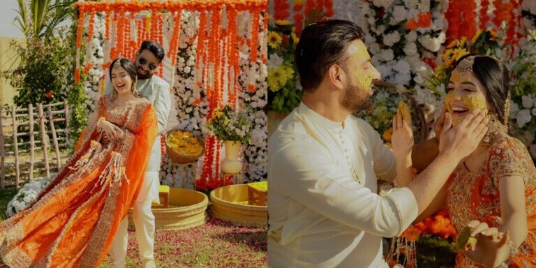 Laiba Khan Haldi Event Photoshoot with Husband