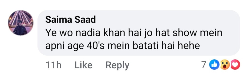 Nadia Khan’s Age Questioned After Old BTS Picture