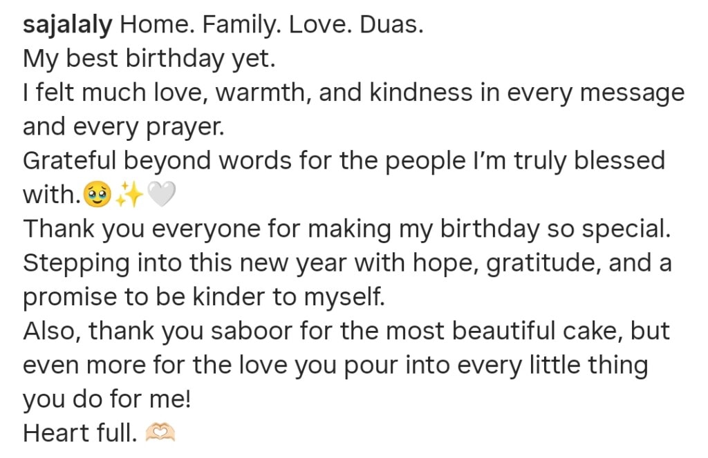 Sajal Aly Celebrates Birthday With Her Family