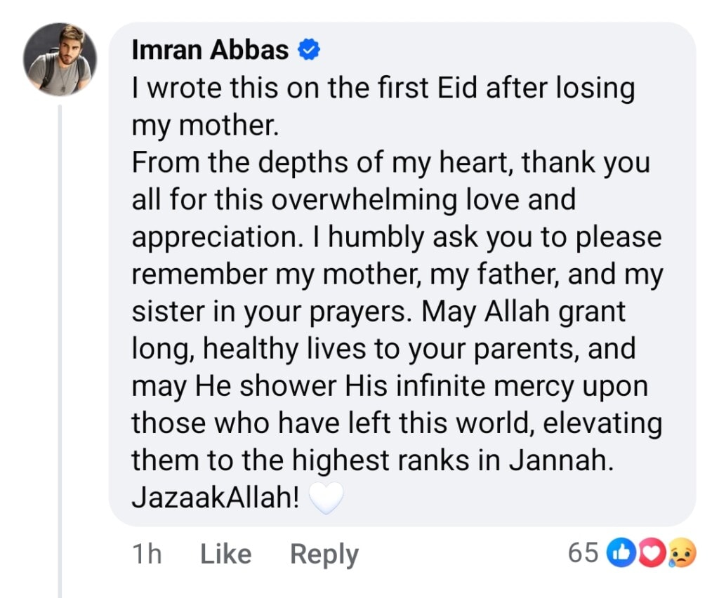 Imran Abbas’s Emotional Poetry for His Mother